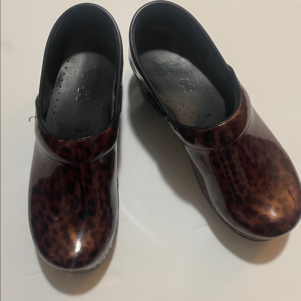 Dansko Brown Leopard Print Women's Mules